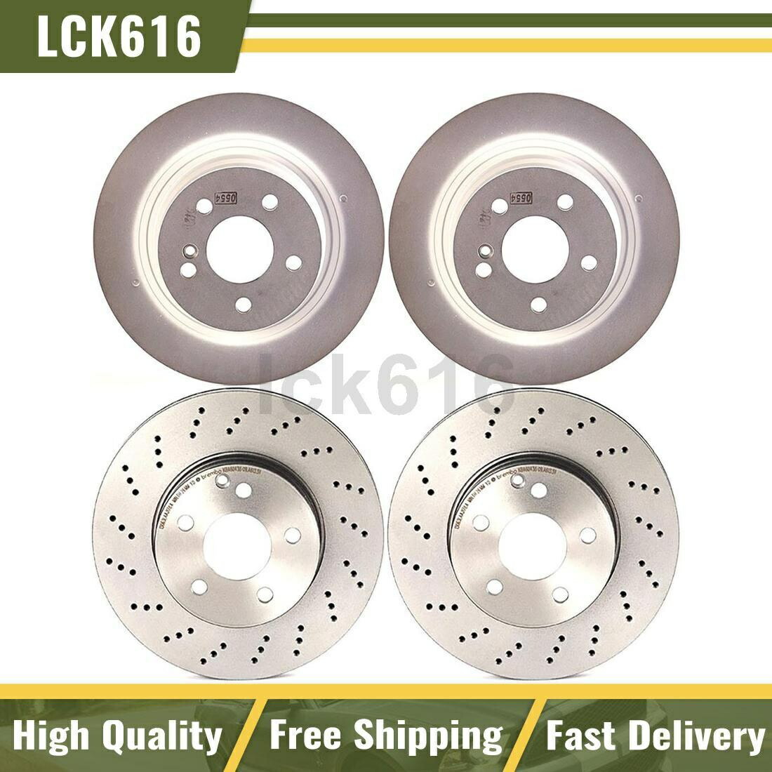 brake disc rotor 2015年から2015年のメルセデス・ベンツC250のために4のブレンボブレーキローターフロントリアキットセット4 Brembo Brake Rotors Front Rear Kit Set of 4 For 2015-2015 Mercedes-Benz C250【並行輸入品】