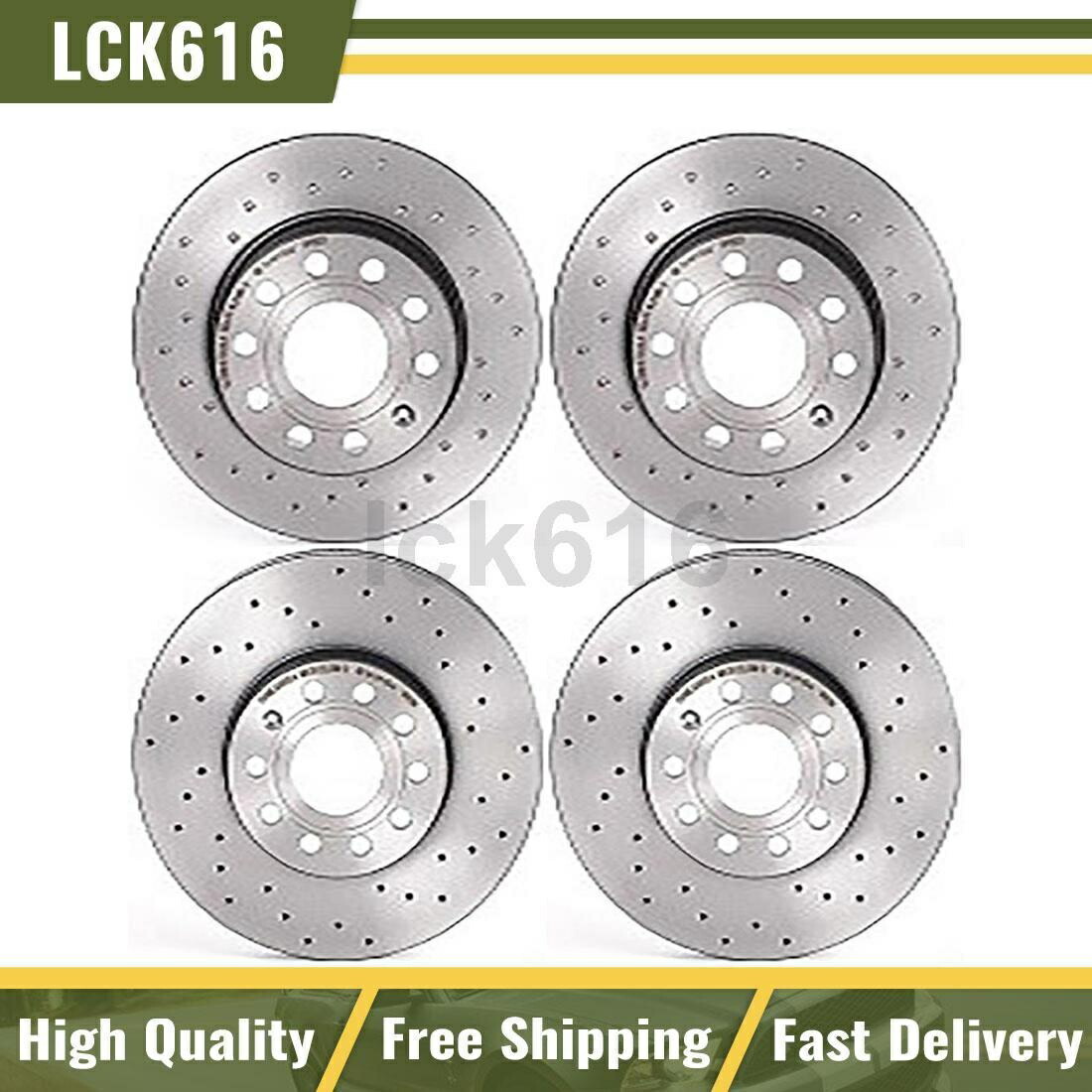 brake disc rotor 2005年から2010年のフォルクスワーゲンジェッタ向けに4のブレンボブレーキローターフロントリアキットセット Brembo Brake Rotors Front Rear Kit Set of 4 For 2005-2010 Volkswagen Jetta【並行輸入品】