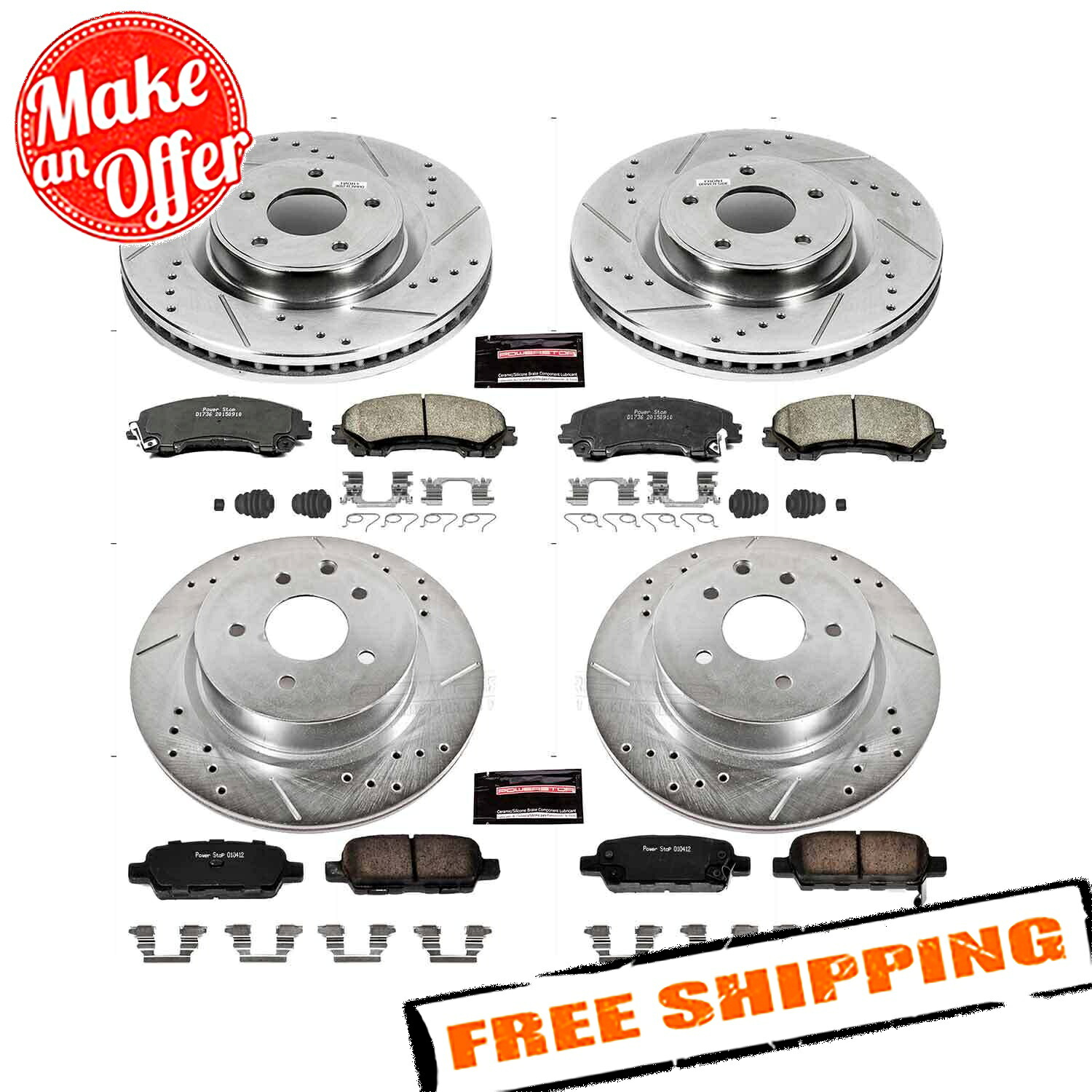 brake disc rotor パワーストップK7584 1クリックZ23 Evolution Sport Brake Kit for 16-17 Infiniti QX50 Power Stop K7584 1-Click Z23 Evolution Sport Brake Kit for 16-17 Infiniti QX50【並行輸入品】