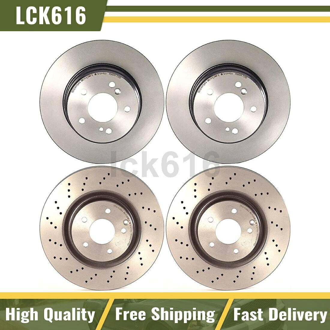 brake disc rotor 2003年から2003年のメルセデスベンツC230用の4のブレンボブレーキローターフロントリアキットセット4 Brembo Brake Rotors Front Rear Kit Set of 4 For 2003-2003 Mercedes-Benz C230【並行輸入品】