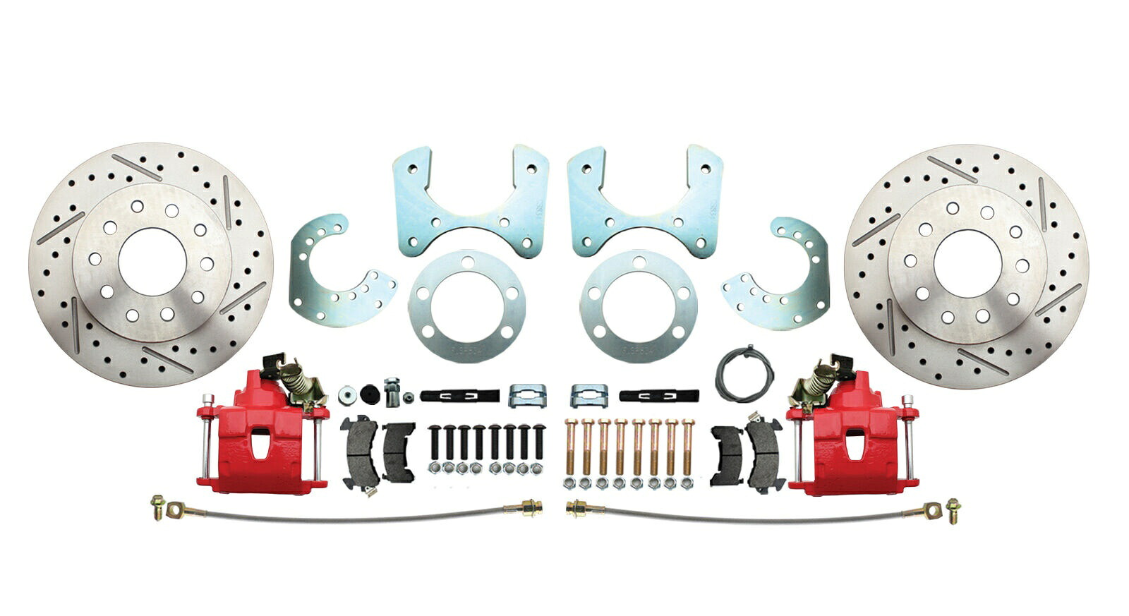 brake disc rotor MOPAR B-BODY 8 3/4 "リアパフォーマンスディスクブレーキキットw/ red PCキャリパー Mopar B-Body 8 3/4" Rear Performance Disc Brake Kit w/ Red PC Calipers【並行輸入品】｜Us Custom Parts Shop USDM