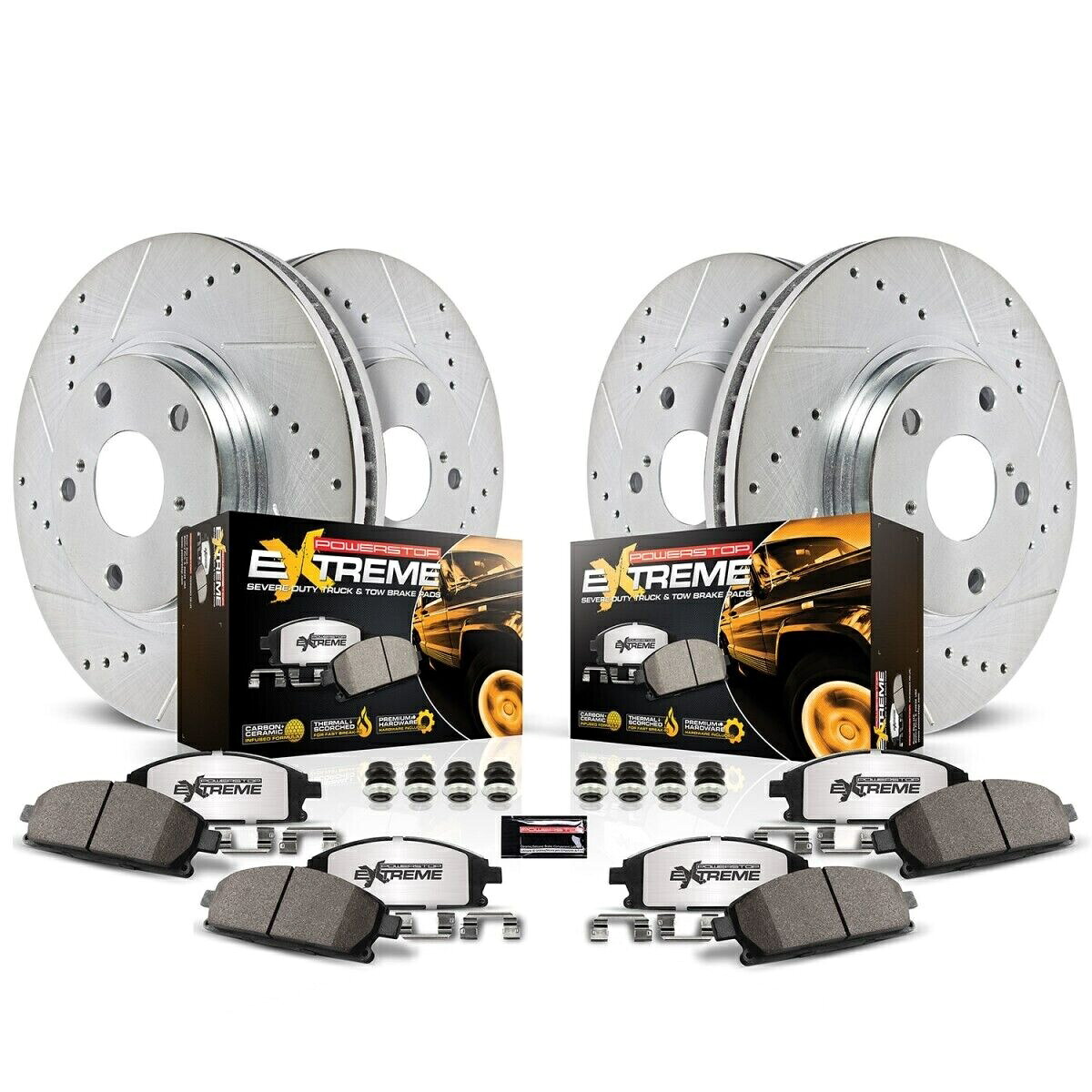 brake disc rotor K2832-36 PowerStop 4-Wheelセットブレーキディスクとパッドキットのフロント＆リバティリバティ K2832-36 Powerstop 4-Wheel Set Brake Disc and Pad Kits Front & Rear for Liberty【並行輸入品】