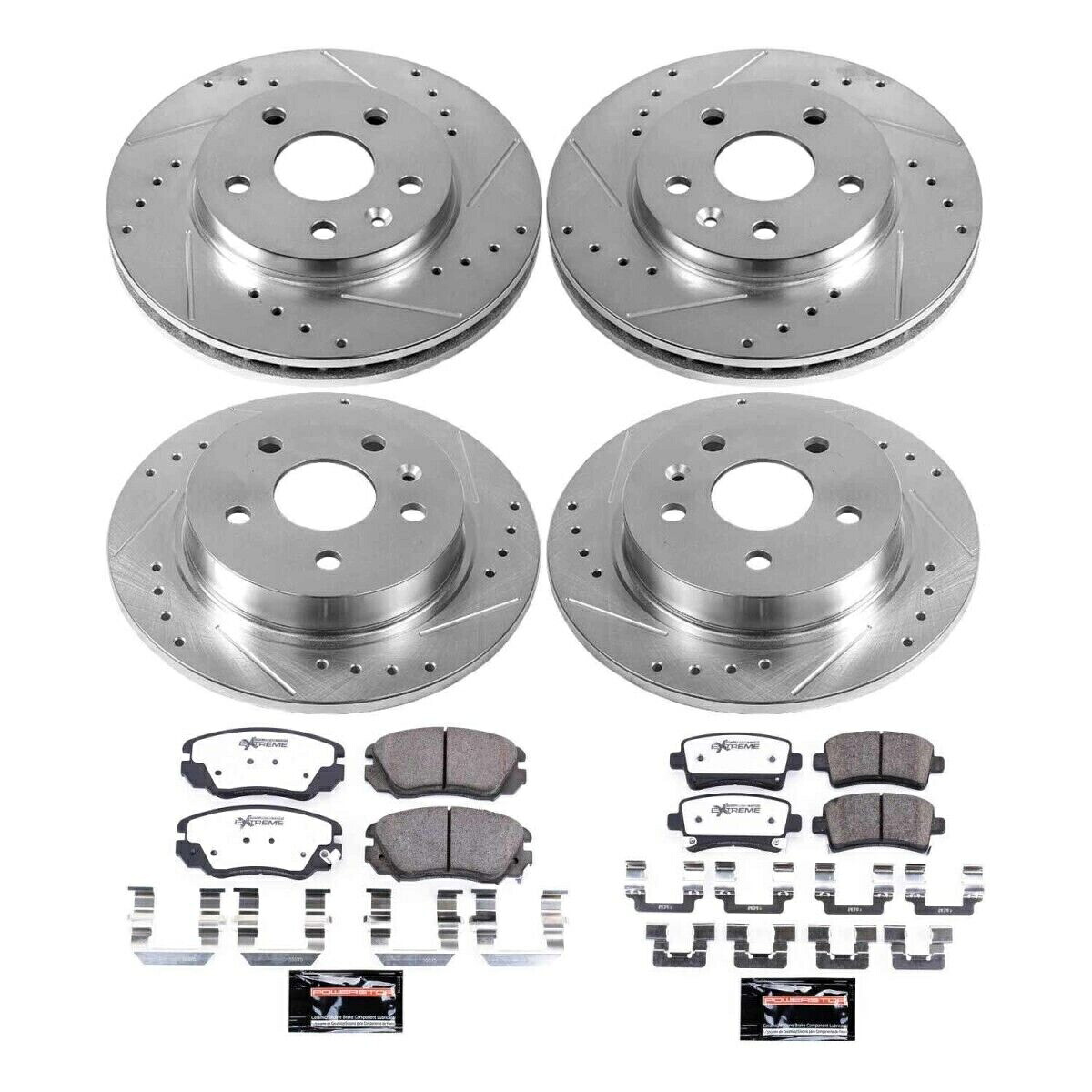 brake disc rotor K5523-26 PowerStop 4-Wheelセットブレーキディスクとパッドキットのフロントとリアのシボレー K5523-26 Powerstop 4-Wheel Set Brake Disc and Pad Kits Front & Rear for Chevy【並行輸入品】
