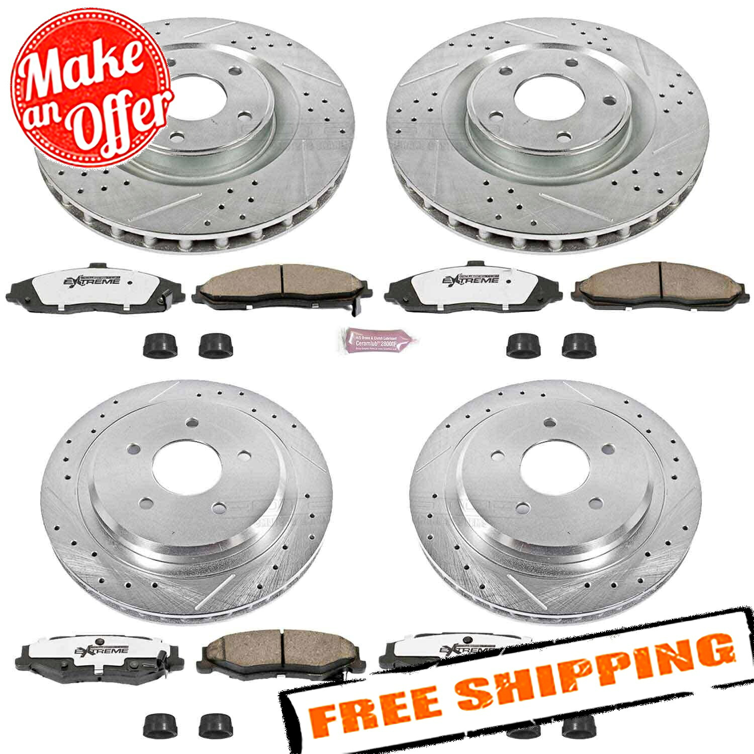 brake disc rotor パワーストップ1クリックストリートウォリアーZ26ブレーキキット07-13シボレーコルベット Power Stop 1-Click Street Warrior Z26 Brake Kit for 07-13 Chevy Corvette【並行輸入品】