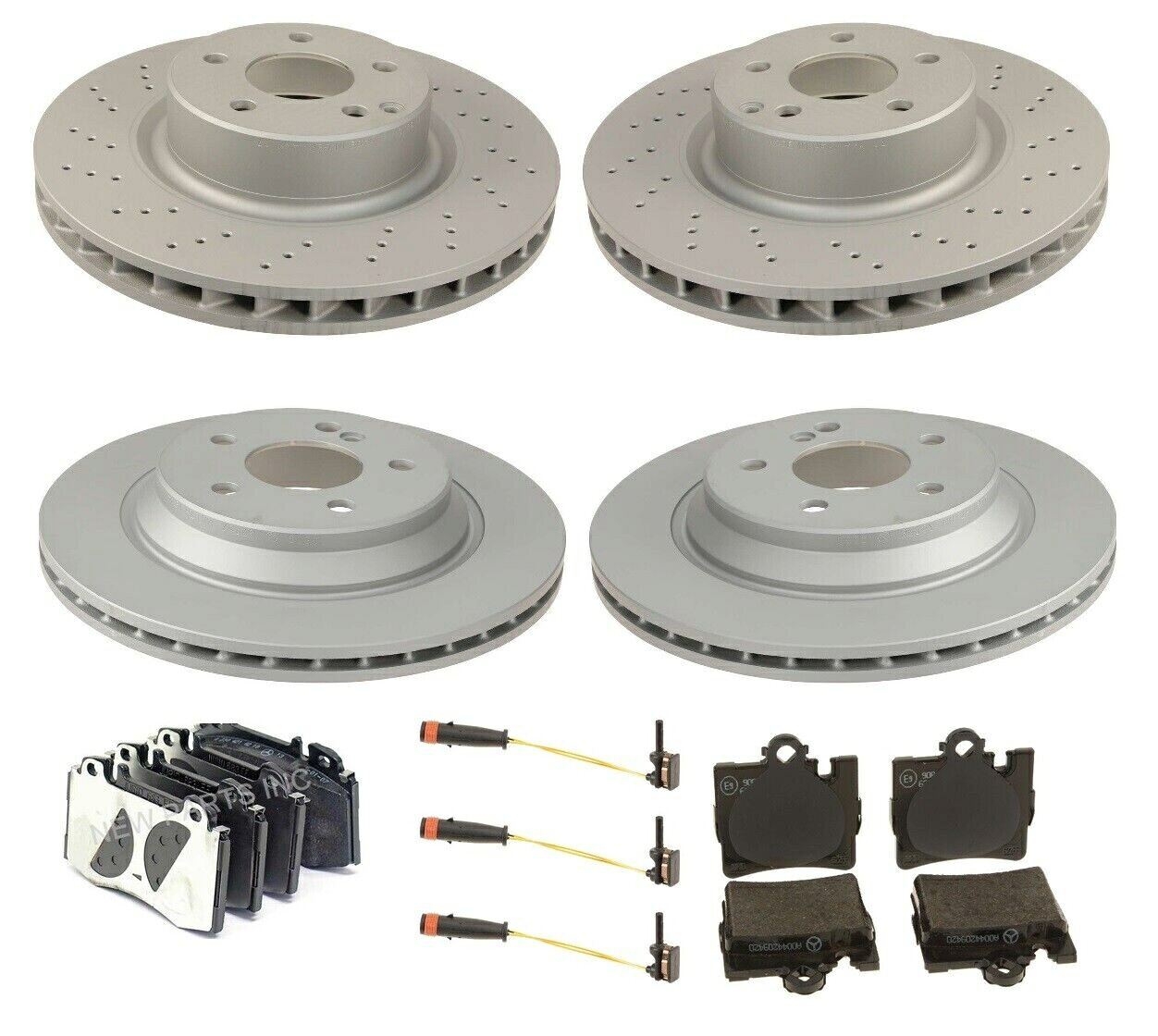 brake disc rotor MB CL500 S430 S500用の本物のOEMフロント＆リアブレーキキットローターパッドとセンサー Genuine OEM Front & Rear Brake Kit Rotors Pads & Sensors For MB CL500 S430 S500【並行輸入品】