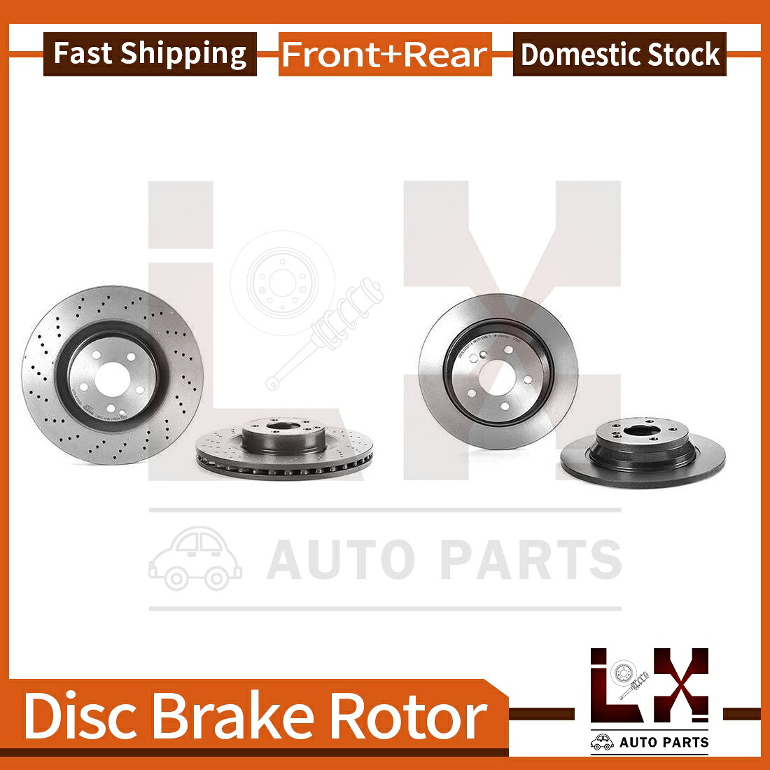brake disc rotor 2009-11メルセデスベンツSL550用にセットされたフロント&リアブレンボコーティングOEブレーキローターセット Front & Rear Brembo Coated OE Brake Rotors Set For 2009-11 Mercedes-Benz SL550【並行輸入品】