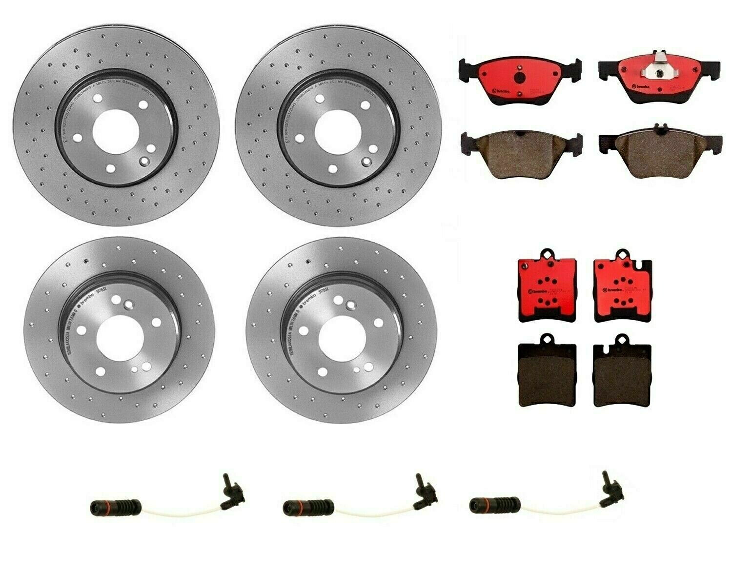 brake disc rotor フロントリアブレンボXtraブレーキキットディスクローターMB W210 A208用ドリルセラミックパッド Front Rear Brembo Xtra Brake Kit Disc Rotors Drill Ceramic Pads For MB W210 A208【並行輸入品】｜Us Custom Parts Shop USDM