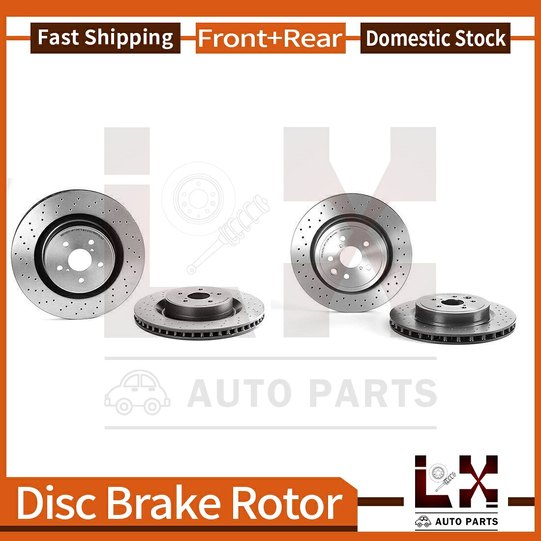 brake disc rotor レクサス用にセットされたフロント＆リアブレンボコーティングOEブレーキローターはF 2008-2014 Front & Rear Brembo Coated OE Brake Rotors Set For Lexus IS F 2008-2014【並行輸入品】