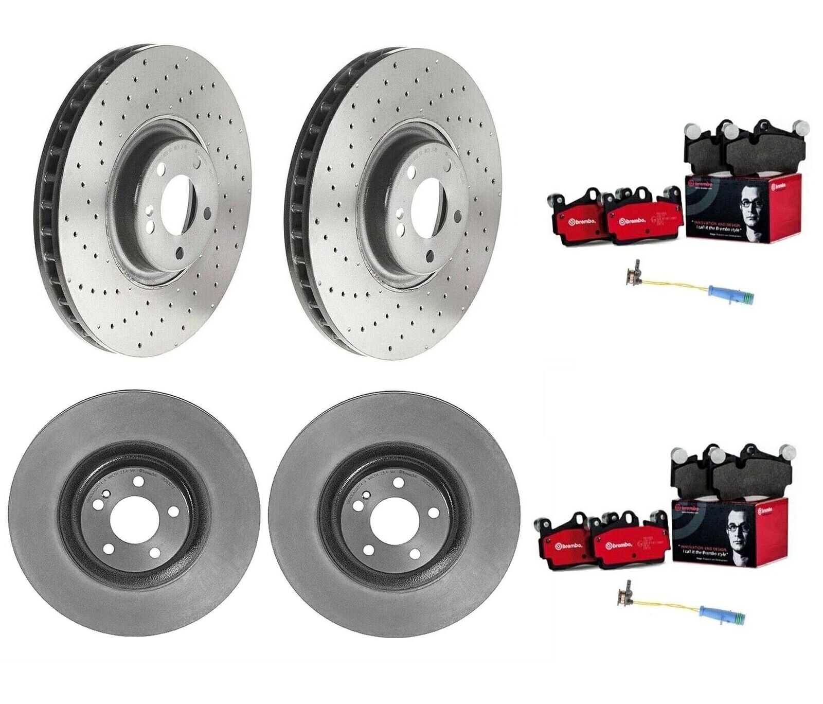 brake disc rotor MB W213 P31またはU29用のブレンボフロント&リアブレーキキットローターセラミックパッドセンサー Brembo Front & Rear Brake Kit Rotors Ceramic Pads Sensors For MB W213 P31 or U29【並行輸入品】
