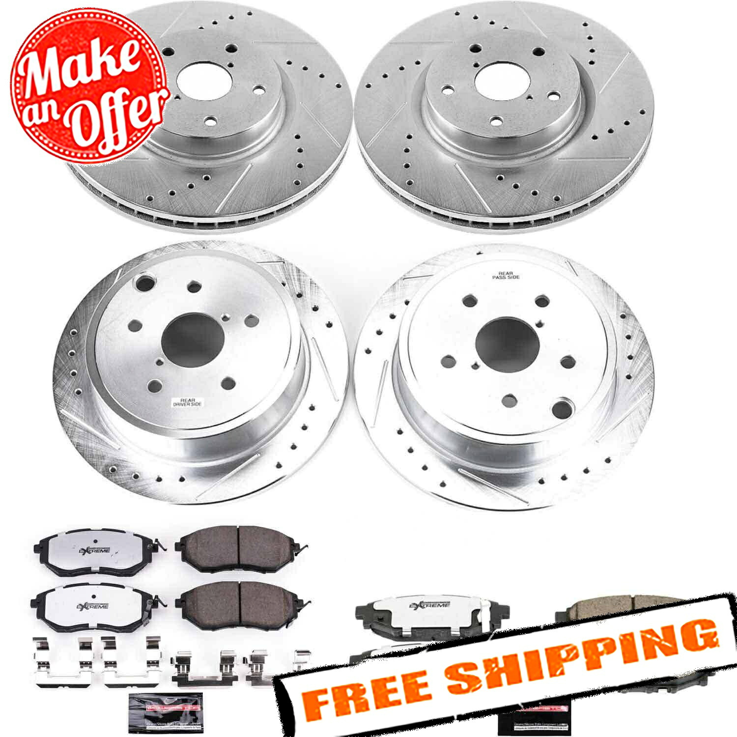 brake disc rotor パワーストップK6932-26 1 15-19スバルWRXのためのストリートウォリアーZ26ブレーキキットをクリック Power Stop K6932-26 1-Click Street Warrior Z26 Brake Kit for 15-19 Subaru WRX【並行輸入品】｜Us Custom Parts Shop USDM 110,055円