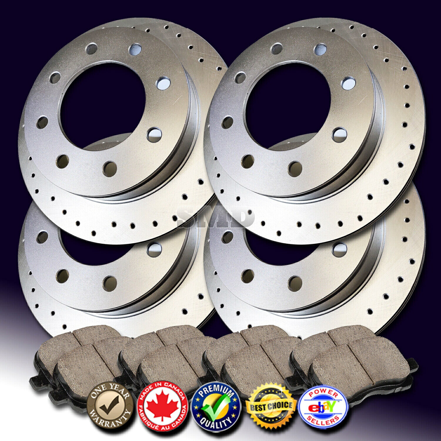 brake disc rotor Z0411 Fit 2008 2009 Chevy Silverado 2500HDドリルブレーキローターセラミックパッドF+R Z0411 FIT 2008 2009 Chevy Silverado 2500HD Drilled Brake Rotors Ceramic Pads F+R【並行輸入品】