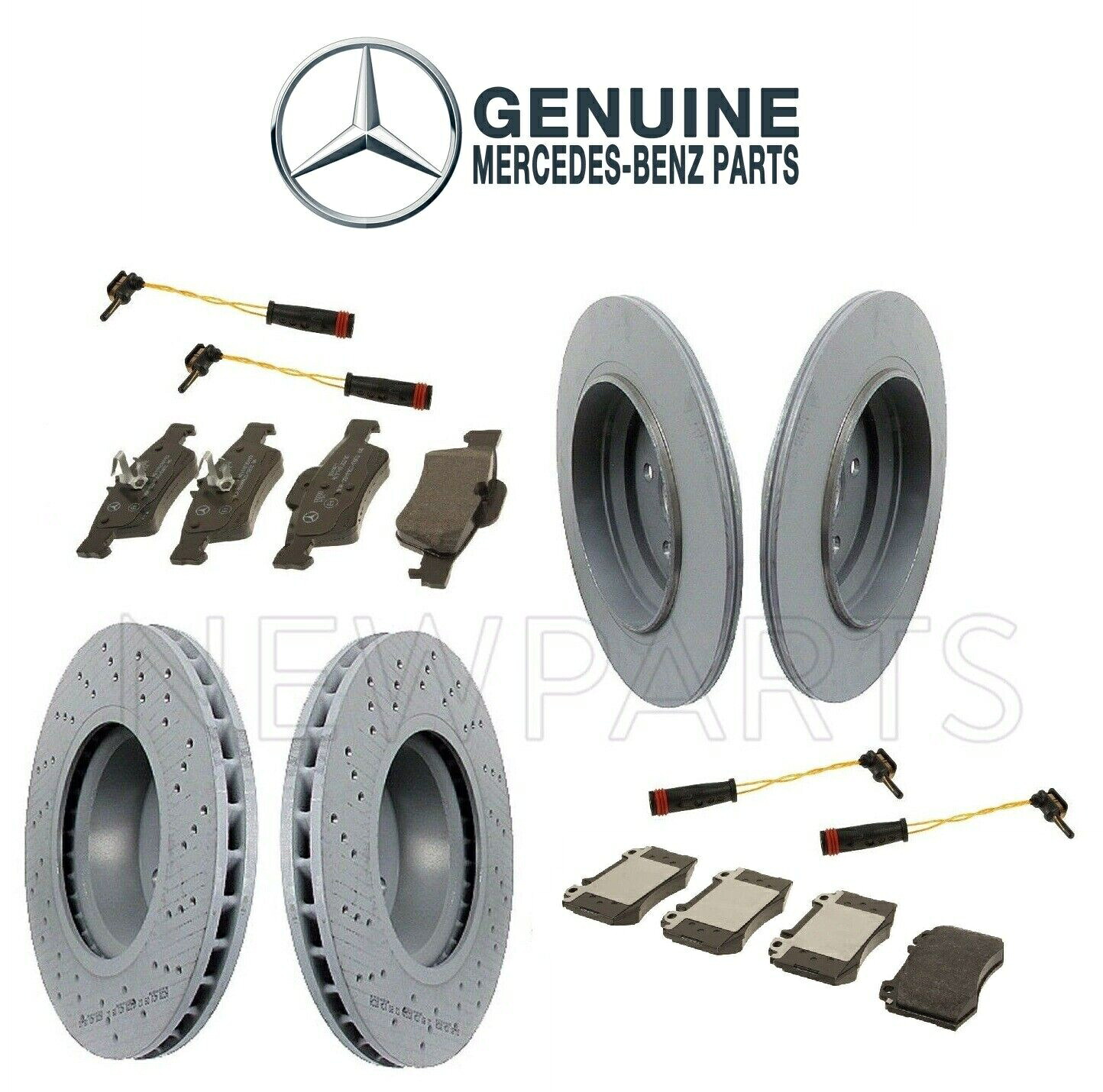 brake disc rotor メルセデスW220 S430フロント＆リアブレーキディスクローター付きパッドとセンサーのための本物 For Mercedes W220 S430 Front & Rear Brake Disc Rotors w/ Pads & Sensors Genuine【並行輸入品】