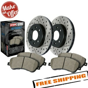 brake disc rotor 09-11アウディQ5用のストップテックストリートドリル＆スロット1ピースフロントブレーキキット StopTech Street Drilled & Slotted 1-Piece Front Brake Kit for 09-11 Audi Q5【並行輸入品】