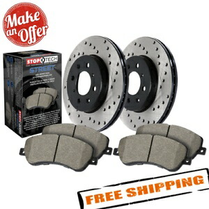 brake disc rotor STOPTECH 939.40011 STREET DRILLILDED 1ピースフロントブレーキキット97-01ホンダCR-V StopTech 939.40011 Street Drilled 1-Piece Front Brake Kit for 97-01 Honda CR-V【並行輸入品】