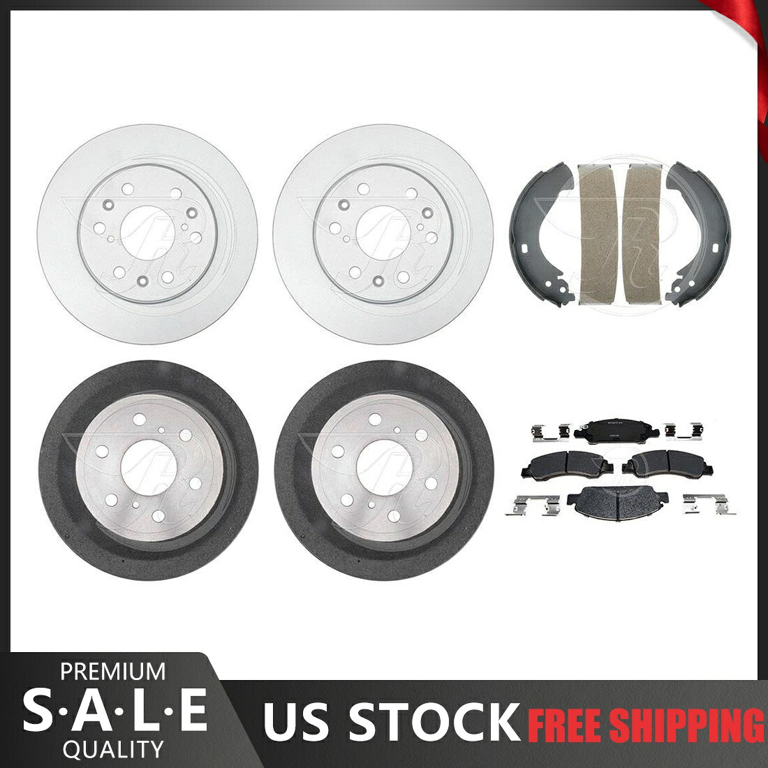 brake disc rotor 2009 GMC Sierra 1500コーティングブレーキローターとセラミックパッドブレーキドラムと靴 Fit 2009 GMC Sierra 1500 Coated Brake Rotors & Ceramic Pads Brake Drums & Shoes【並行輸入品】