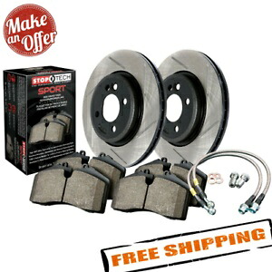 brake disc rotor STOPTECH 977.40010F 03-07 Honda Accord用の1ピースフロントブレーキキットスロットスロットスロット StopTech 977.40010F Sport Slotted 1-Piece Front Brake Kit for 03-07 Honda Accord【並行輸入品】