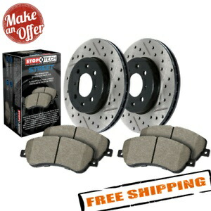 brake disc rotor STOPTECH STREET DRILLILD＆SLOTTED 1ピースフロントブレーキキット97-01ホンダCR-V StopTech Street Drilled & Slotted 1-Piece Front Brake Kit for 97-01 Honda CR-V【並行輸入品】