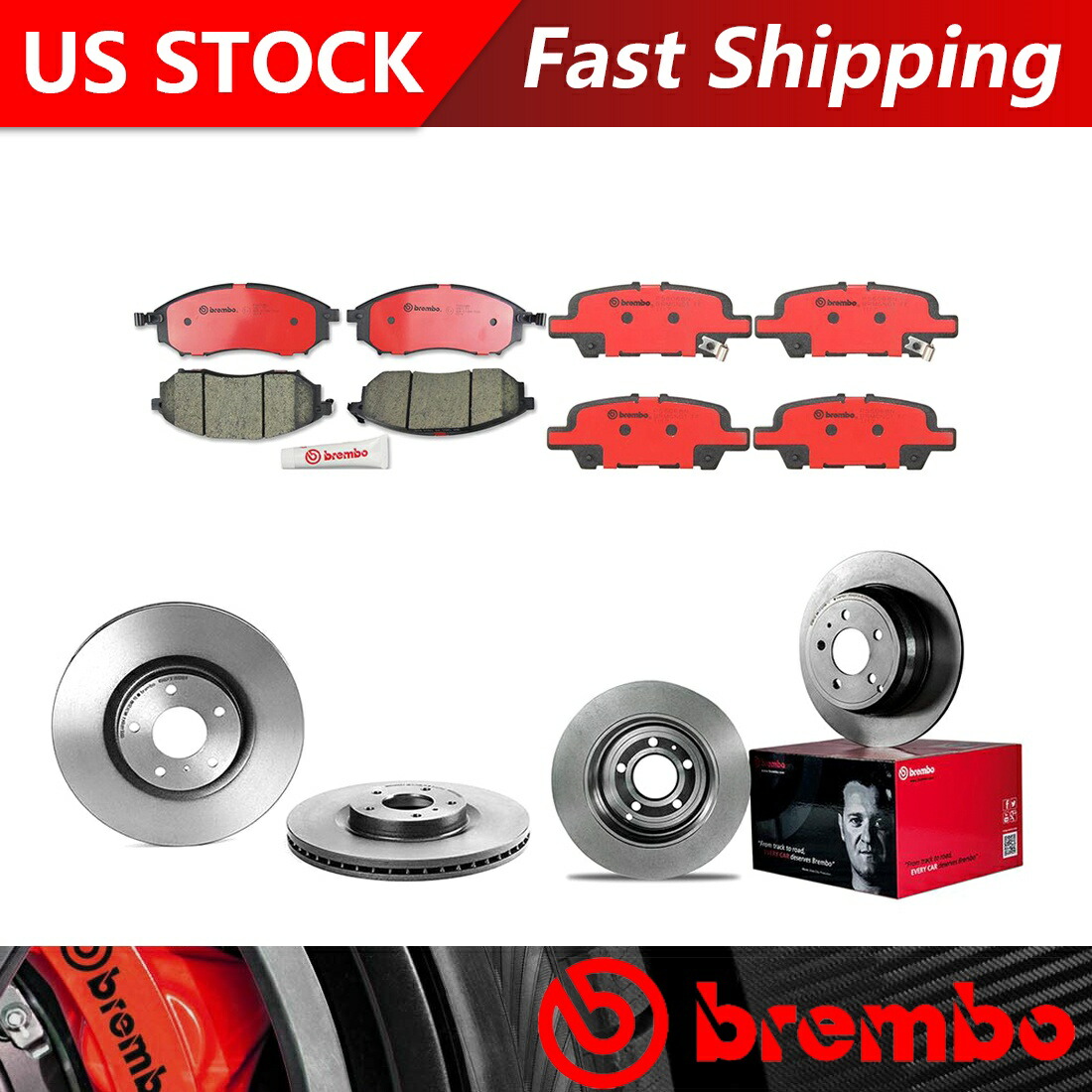 brake disc rotor 2011-2012 370Zフロントリアキットブレーキローターセラミックブレーキパッド-Brembo OE Fits 2011-2012 370Z Front Rear Kit Brake Rotors Ceramic Brake Pads - Brembo OE【並行輸入品】