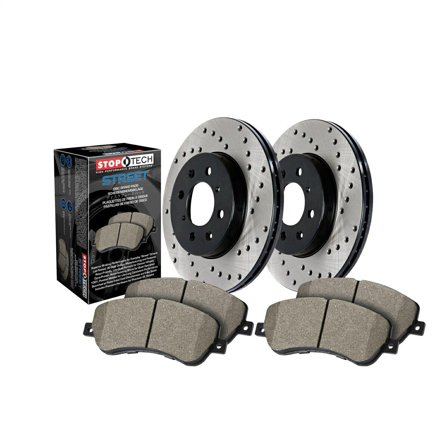 brake disc rotor STOPTECH 939.42515 STREET-2ホイールディスクブレーキキットw/クロスドリルローター StopTech 939.42515 Street-2 Wheel Disc Brake Kit w/Cross-Drilled Rotors【並行輸入品】