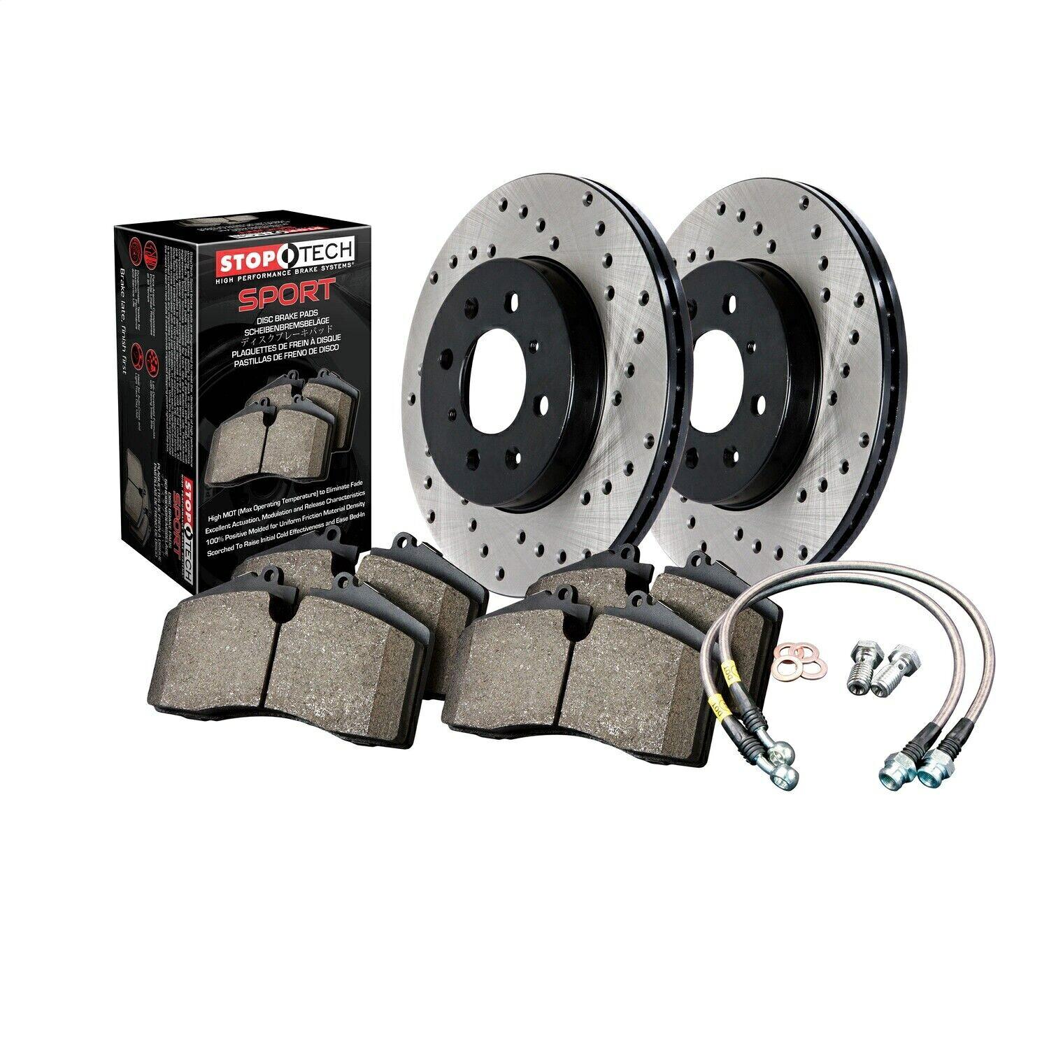 brake disc rotor STOPTECH 979.62011Fスポーツディスクブレーキキットw/クロスドリルローターはインパラに適合します StopTech 979.62011F Sport Disc Brake Kit w/Cross-Drilled Rotors Fits Impala【並行輸入品】