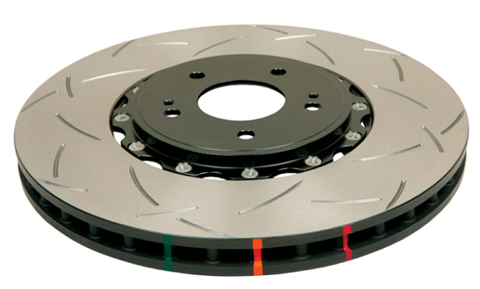 brake disc rotor DBA 08+ evo xフロントスロット5000シリーズ2ピースローターが組み立てられたブラックハット-5 DBA 08+ EVO X Front Slotted 5000 Series 2 Piece Rotor Assembled w/ Black Hat - 5【並行輸入品】
