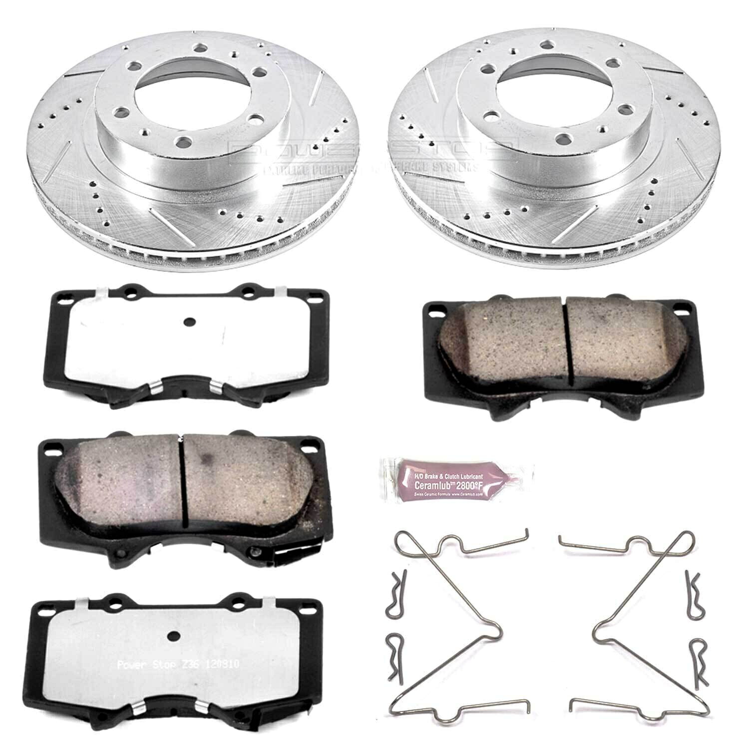brake disc rotor 10-14トヨタFJクルーザー用のパワーストップフロント＆リアZ36トラック＆トウブレーキキット Power Stop Front & Rear Z36 Truck & Tow Brake Kit for 10-14 Toyota FJ Cruiser【並行輸入品】