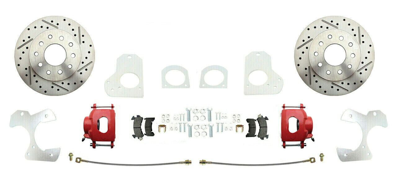 brake disc rotor 1982-92シボレーS-10リアディスクブレーキ変換キットレッドキャリパー＆ドリルローター 1982-92 Chevy S-10 Rear Disc Brake Conversion Kit Red Calipers & Drilled Rotors【並行輸入品】｜Us Custom Parts Shop USDM