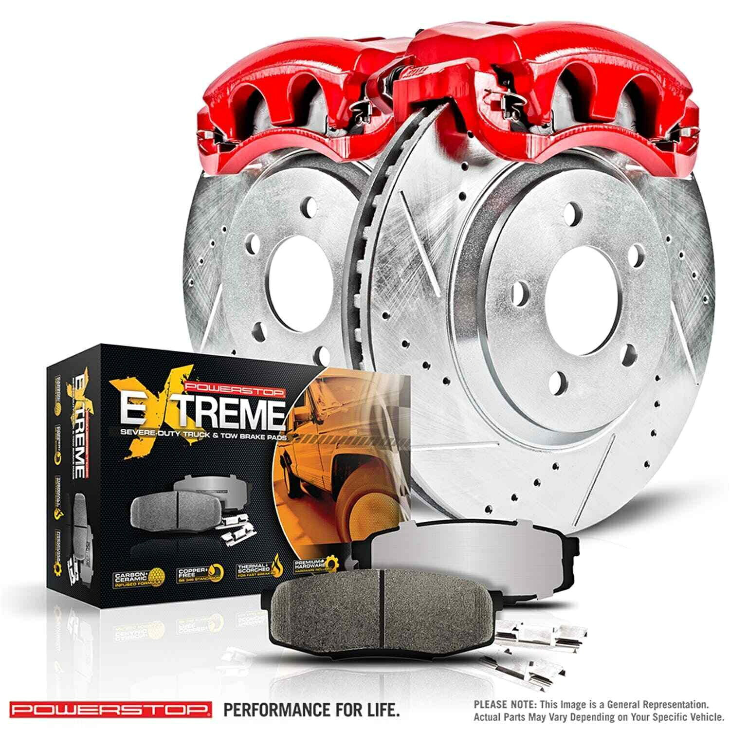 brake disc rotor パワーストップKC1991-36 Z36トラック/TOWフロントタホ用のキャリパー付き1クリックブレーキキット Power Stop KC1991-36 Z36 Truck/Tow 1-Click Brake Kit w/Calipers for Front Tahoe【並行輸入品】