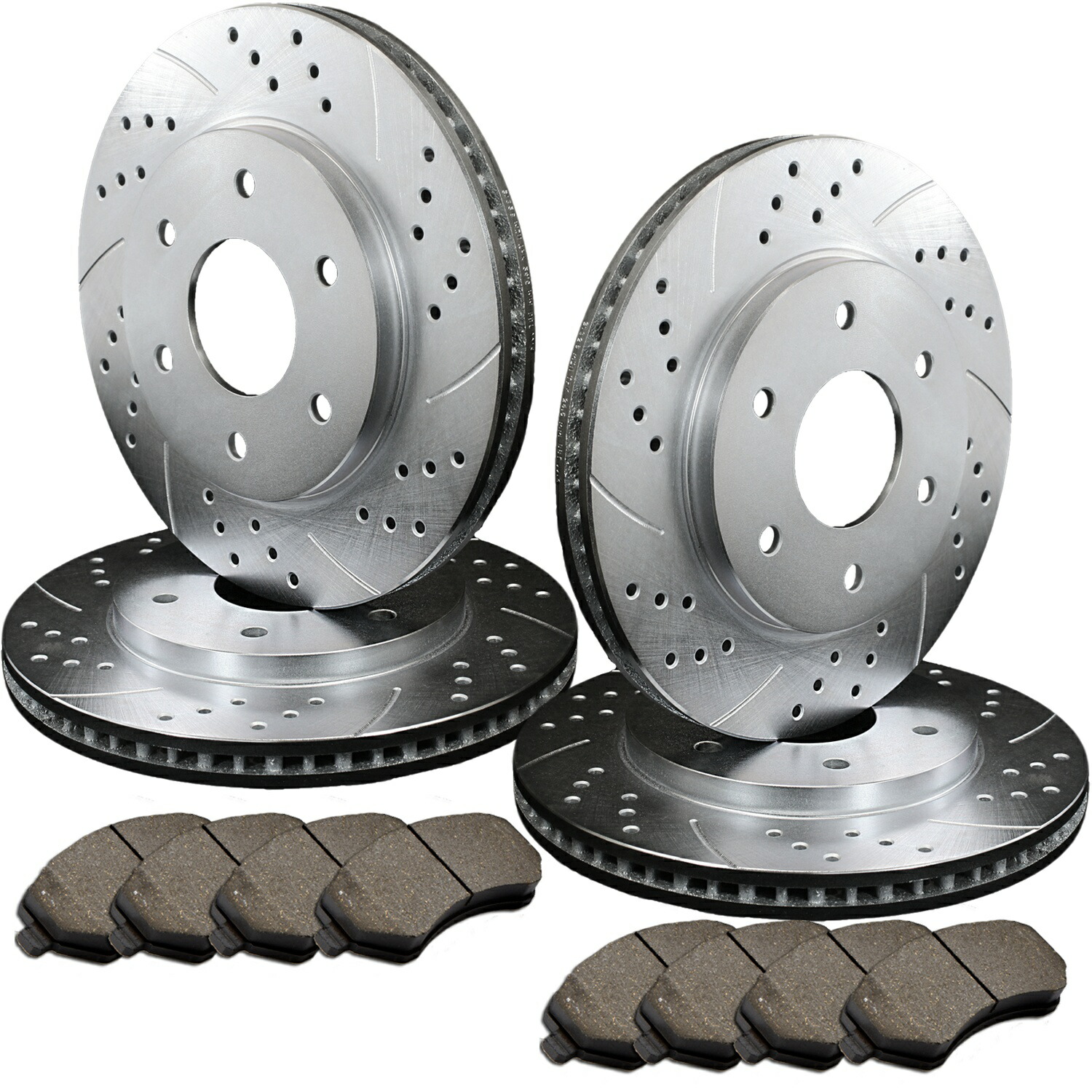 brake disc rotor F+Rダブルドリルスロットスロットコーティングされた亜鉛コーティングプレミアムローターW/セラミックパッドATL051579 F+R Double Drilled Slotted Zinc Coated Premium Rotors w/Ceramic Pads ATL051579【並行輸入品】 108,779円