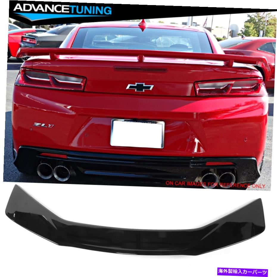 海外製 エアロパーツ 16-22シボレーカマロコンバーチブルクーペ2DR ZL1トランクスポイラーグロスブラックアブ Fits 16-22 Chevy Camaro Convertible Coupe 2DR ZL1 Trunk Spoiler Gloss Black ABS【並行輸入品】
