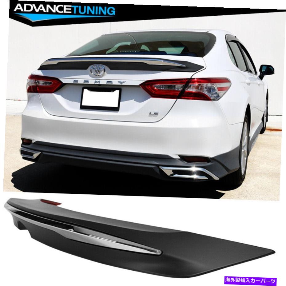 海外製 エアロパーツ フィット18-22トヨタカムリルMDスタイルトランクスポイラー付きクロムトリム Fits 18-22 Toyota Camry LE MD Style Trunk Spoiler w/ Chrome Trim【並行輸入品】