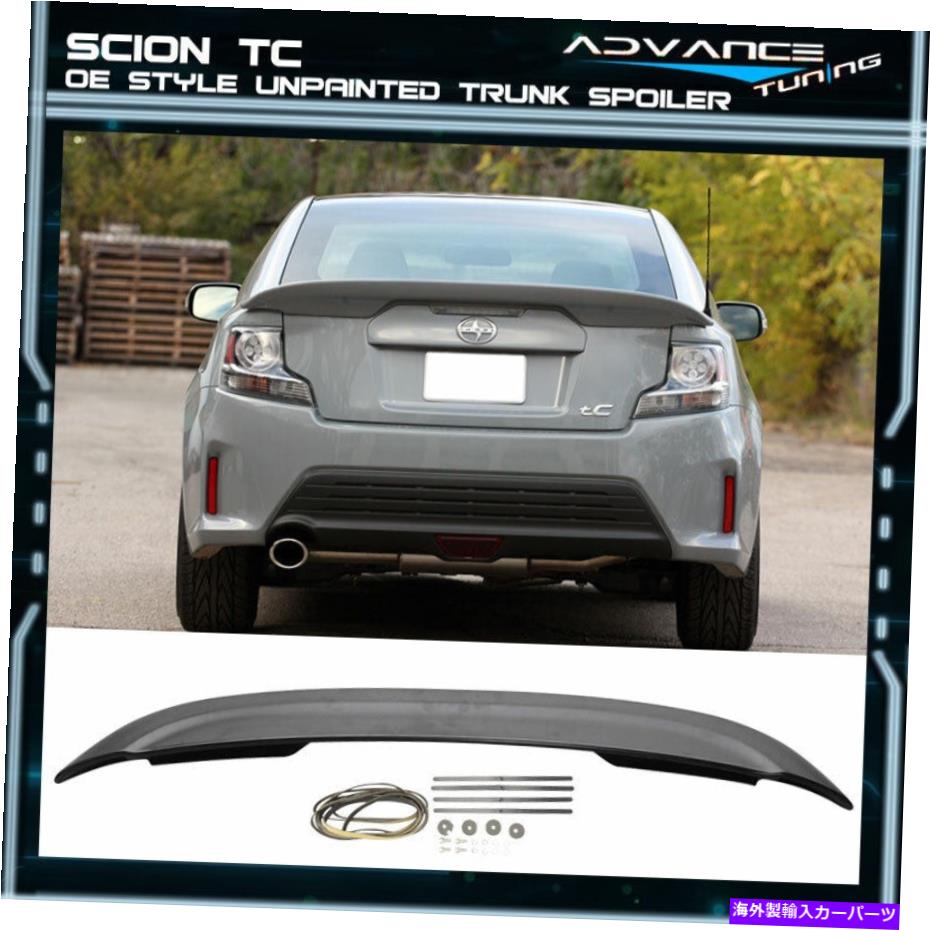 海外製 エアロパーツ 11-16サイオンTC OEMファクトリースタイルのトランクABSスポイラー未塗装マットウィング Fits 11-16 Scion tC OEM Factory Style Trunk ABS Spoiler Unpainted Matte Wing【並行輸入品】