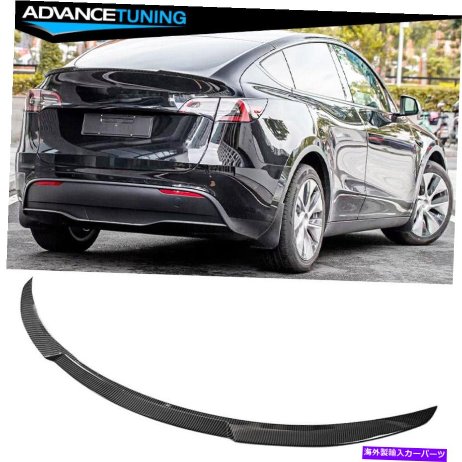 海外製 エアロパーツ 20-22テスラモデルYリアトランクスポイラーイコンスタイルABS-カーボンファイバープリント Fits 20-22 Tesla Model Y Rear Trunk Spoiler IKON Style ABS - Carbon Fiber Print【並行輸入品】｜Us Custom Parts Shop USDM