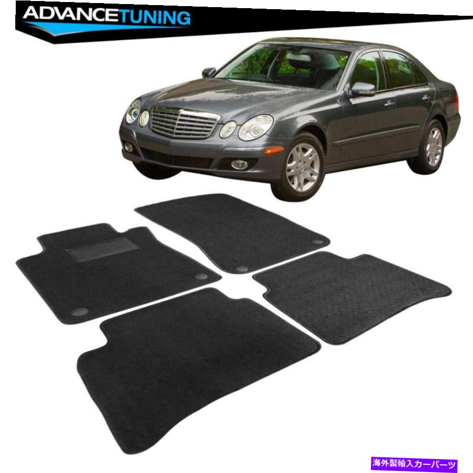 海外製 エアロパーツ 適合03-08 W211 Eクラス4DRブラックナイロンフロント＆リアカーフロアマット4PCS Fits 03-08 W211 E-Class 4Dr Black Nylon Front & Rear Car Floor Mats 4Pcs【並行輸入品】