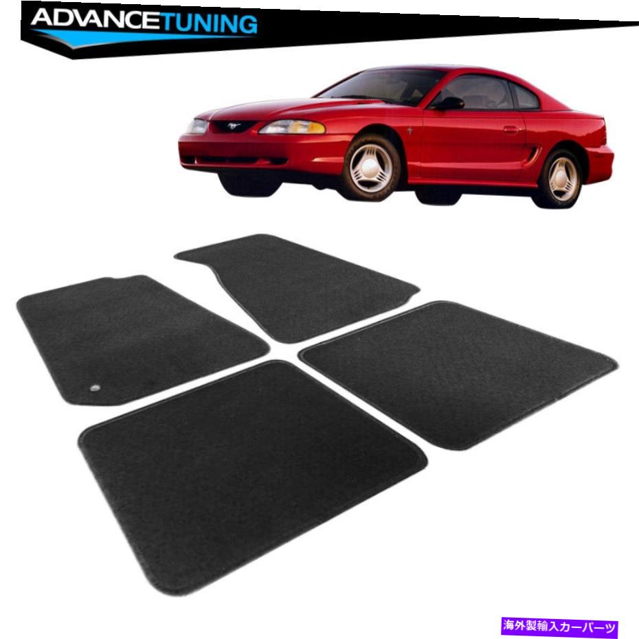 海外製 エアロパーツ フィット94-98フォードマスタング2DRブラックナイロンフロント＆リアカーフロアマット4PCS Fits 94-98 Ford Mustang 2Dr Black Nylon Front & Rear Car Floor Mats 4Pcs【並行輸入品】