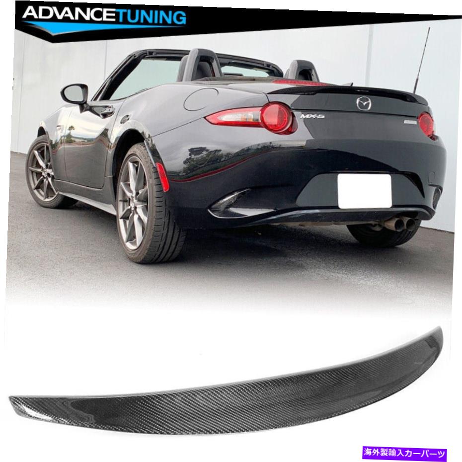 海外製 エアロパーツ フィット16-22マツダMX-5ミアタ Fits 16-22 Mazda MX-5 Miata 4TH ND P Style Trunk Spoiler Wing Real Carbon Fiber【並行輸入品】