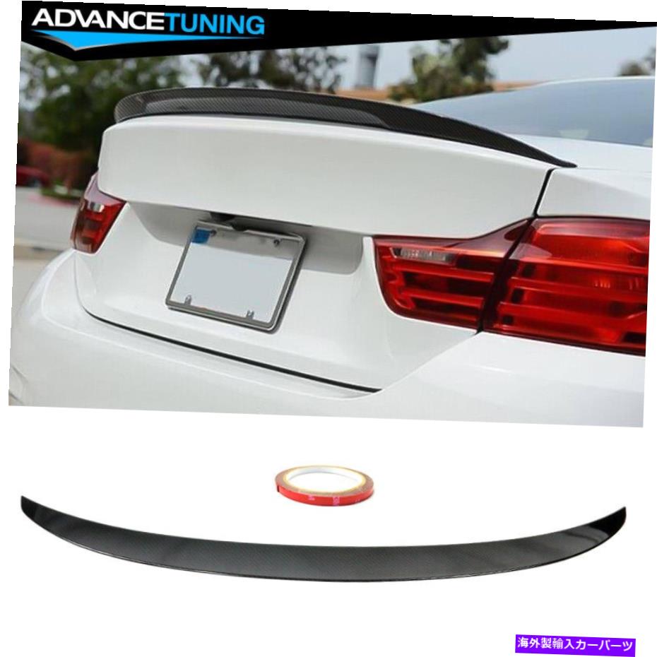 海外製 エアロパーツ フィット14-20 BMW F32 4シリーズPスタイルトランクスポイラーカーボンファイバープリント-ABS Fits 14-20 BMW F32 4 Series P Style Trunk Spoiler Carbon Fiber Print - ABS【並行輸入品】