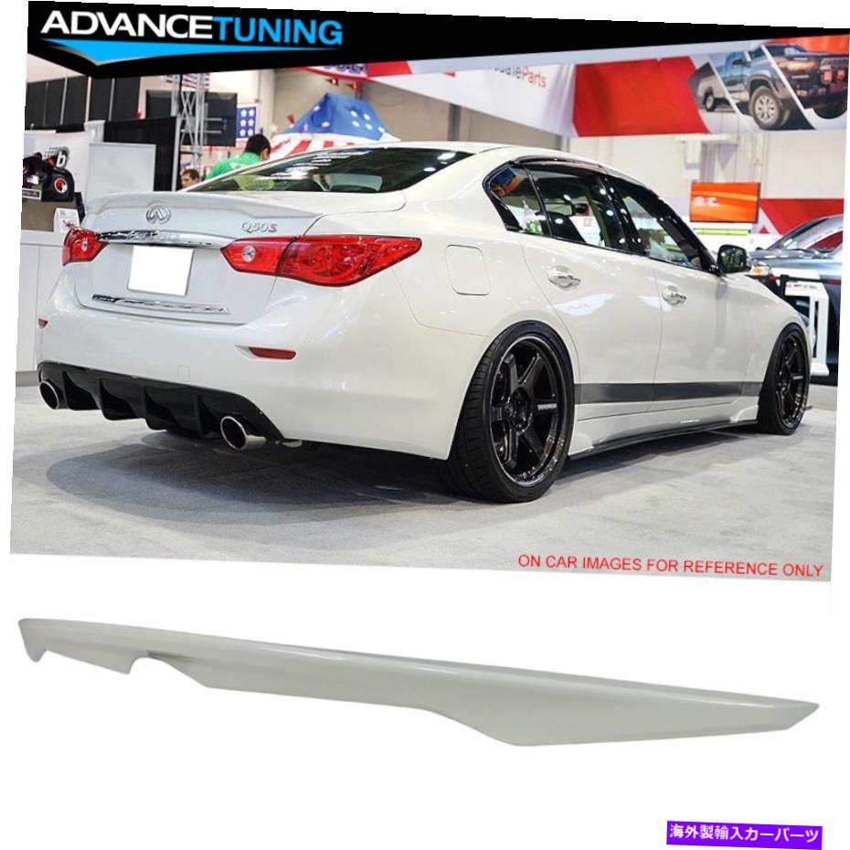 海外製 エアロパーツ フィット14-22インフィニティQ50工場塗装#QAAムーンライトホワイトパールトランクスポイラー Fits 14-22 Infiniti Q50 Factory Painted #QAA Moonlight White Pearl Trunk Spoiler【並行輸入品】