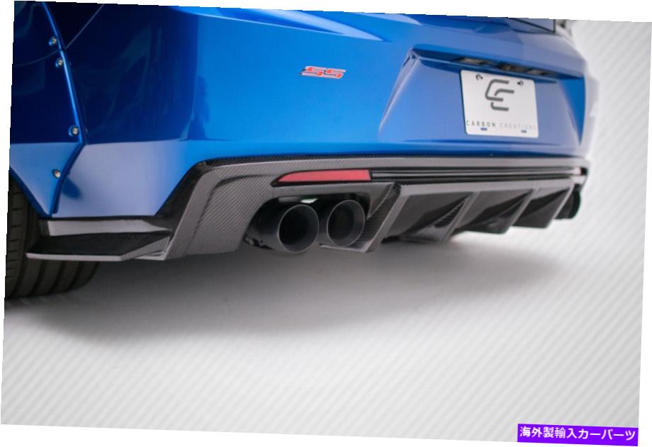 海外製 エアロパーツ 16-18のシボレーカマロカーボンファイバーグリッドリアディフューザー113050 FOR 16-18 Chevy Camaro Carbon Fiber Grid Rear Diffuser 113050【並行輸入品】