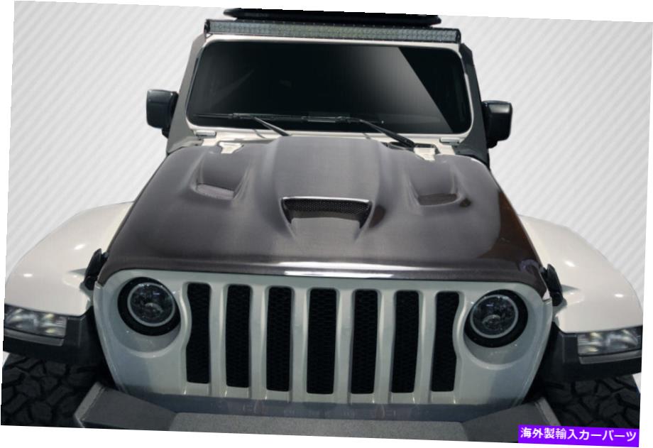 海外製 エアロパーツ 19-20のジープラングラーカーボンファイバーヘルキャットルックフード115008 FOR 19-20 Jeep Wrangler Carbon Fiber Hellcat Look Hood 115008【並行輸入品】