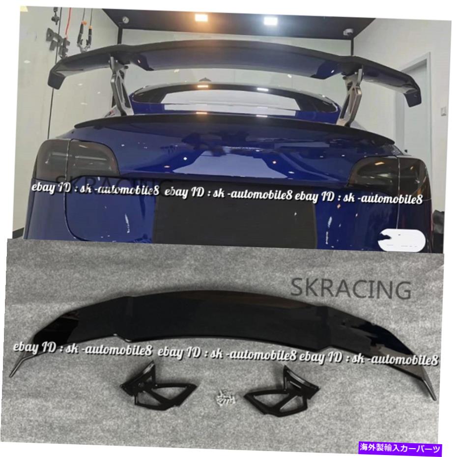 海外製 エアロパーツ 2017-2022テスラモデル3のグロスブラックトランクスポイラーリアウィングリップGTスタイル Gloss Black Trunk Spoiler Rear Wing Lip GT Style For 2017-2022 Tesla Model 3【並行輸入品】|Us Custom Parts Shop USDM