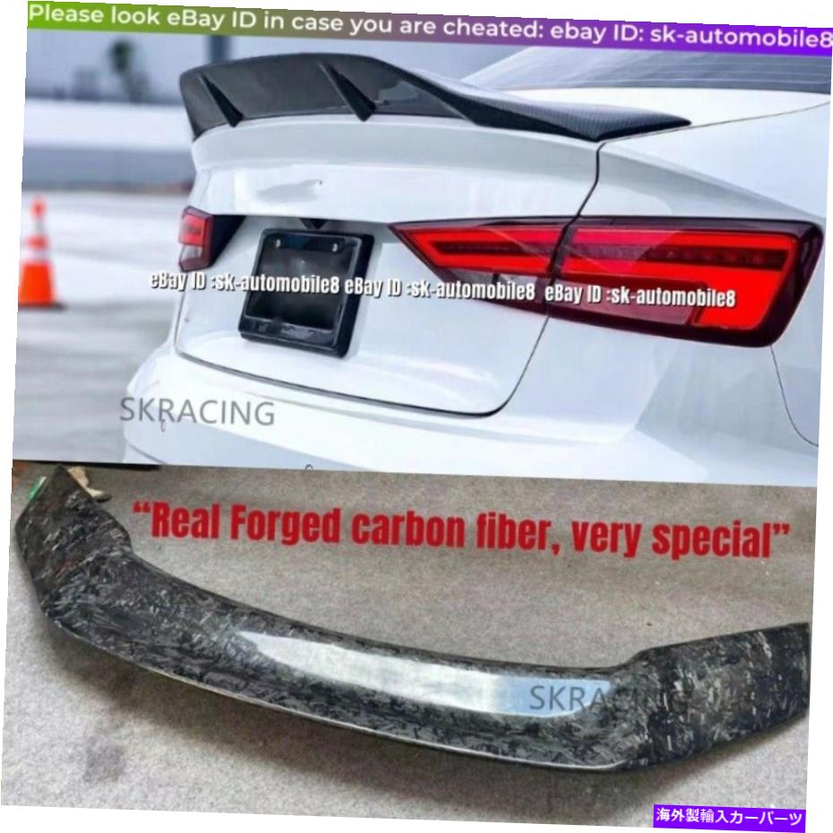 海外製 エアロパーツ 2014-2020のAudi A3 S3 RS3 Forged Carbon Fiber Trunk Lid Spoiler Wing Lip For 2014-2020 AUDI A3 S3 RS3 Forged Carbon Fiber Trunk Lid Spoiler Wing Lip【並行輸入品】