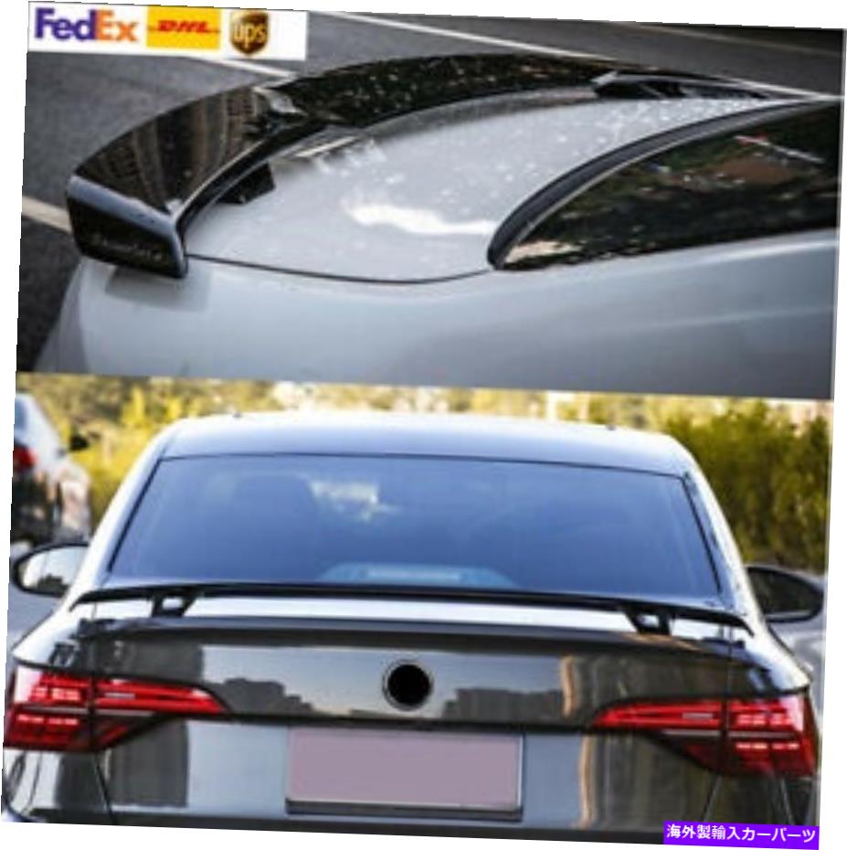 海外製 エアロパーツ フォルクスワーゲンジェッタMK7光沢のあるブラックカモメのリアテールトランクスポイラーウィングリップトリム For Volkswagen Jetta Mk7 Glossy black Gull Rear Tail Trunk Spoiler Wing Lip Trim【並行輸入品】
