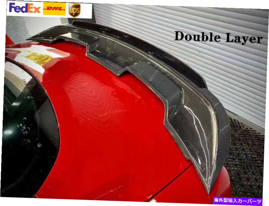 海外製 エアロパーツ ダブルレイヤーカーボンファイバーGT500スタイルリアトランクウィングスポイラーフォードマスタング Double Layer Carbon Fiber GT500 style Rear Trunk Wing Spoiler For Ford Mustang【並行輸入品】