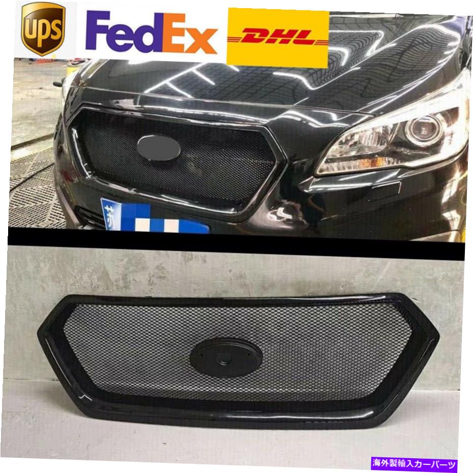海外製 エアロパーツ フロントバンパーメッシュグリルグリルスバルアウトバックレガシー2015-2017グロスブラック Front Bumper Mesh Grill Grille For Subaru Outback Legacy 2015-2017 Gloss Black【並行輸入品】