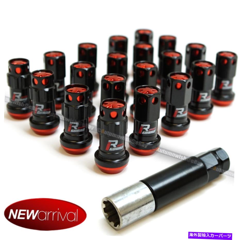 海外製 エアロパーツ FR-S FRS M12 X 1.25 mmブラックレッド閉じたエンドスチールラグナットセット20 For FR-S FRS M12 X 1.25 mm Black Red Closed End Steel Lug Nuts Set Of 20【並行輸入品】
