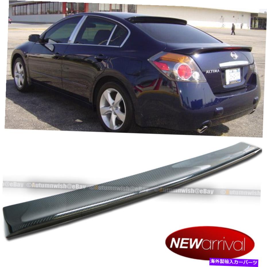 海外製 エアロパーツ 適合07-09 Altima 4dr Real Carbon Fiber Rear Roof Wing Vidor Spoiler Fits 07-09 Altima 4DR Real Carbon Fiber Rear Roof Wing Visor Spoiler【並行輸入品】