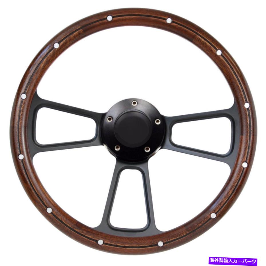 wheel adapter 1967-69マーキュリークーガーマホガニー＆ブラックビレットステアリングホイール +フルアダプターキット 1967-69 Mercury Cougar Mahogany & Black Billet Steering Wheel + Full Adapter Kit【並行輸入品】