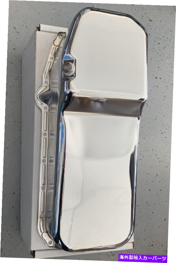 オイルパン 小さなブロックシボレーSBCクロムオイルパンスチール1955-79ドライバーサイドディップスティック Small Block Chevy SBC Chrome Oil Pan Steel 1955-79 Drivers Side Dipstick【並行輸入品】