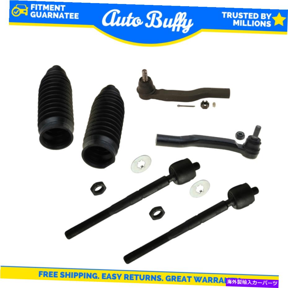 ボールジョイント 04-10シエナ用のムーグタイロッドエンドフロントインナーLH RHラックブーツベローセットセット MOOG Tie Rod End Front Inner Outer LH RH Rack Boot Bellow Set for 04-10 Sienna【並行輸入品】